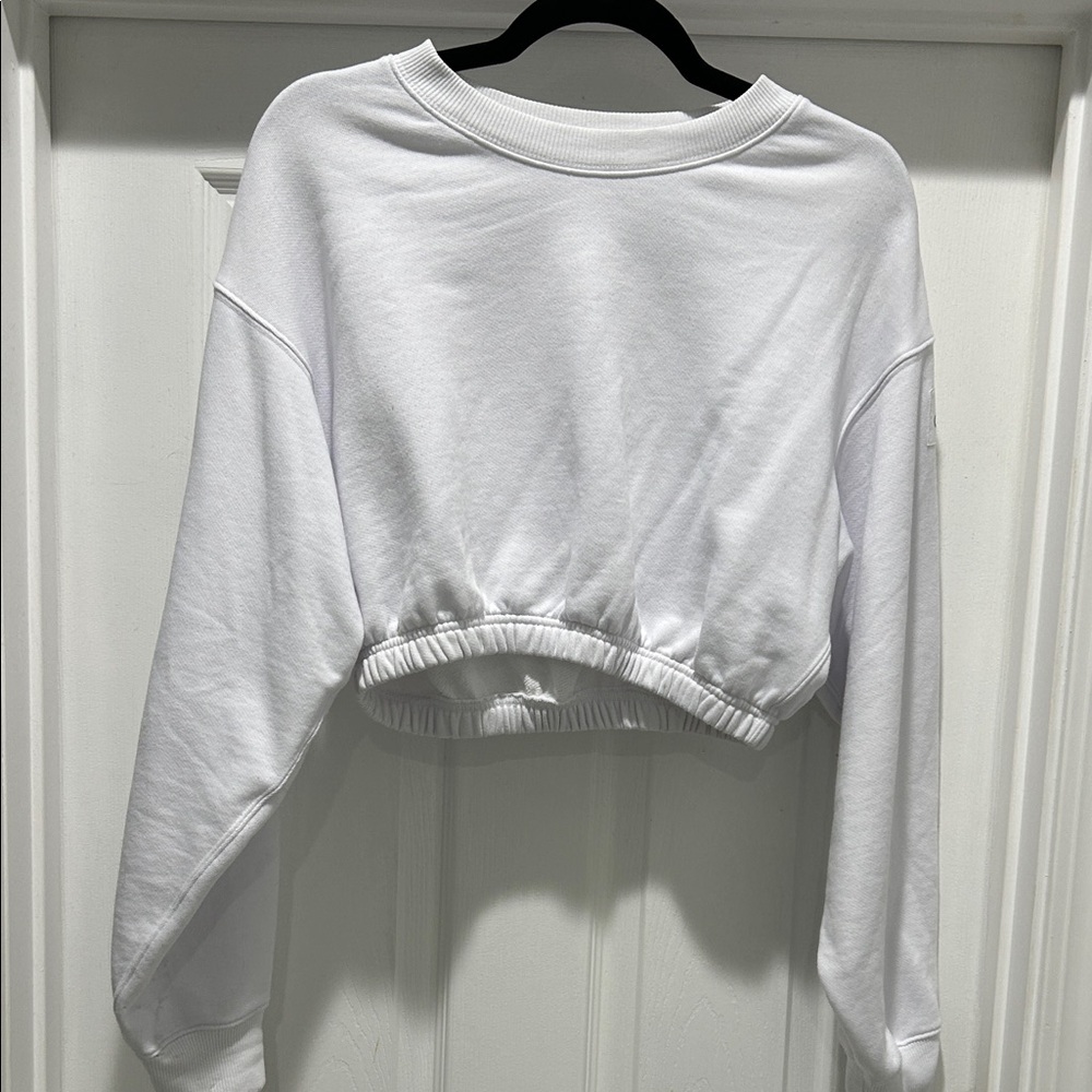 ALO White Cropped Sweatshirt